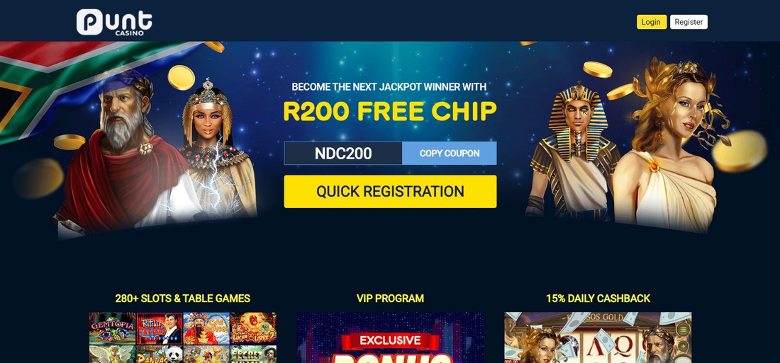 casino website interface